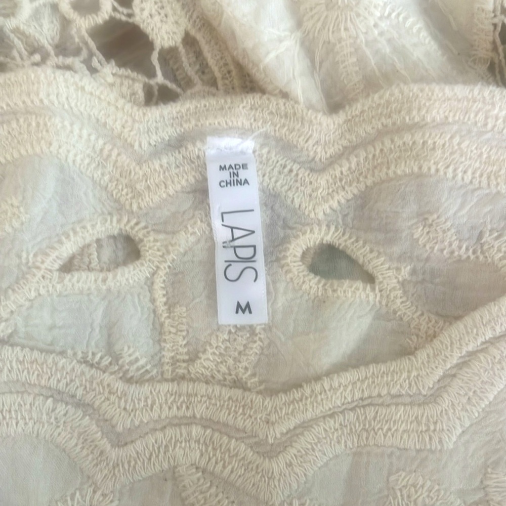 LAPIS BOHO Elegant Cream Lace Women's Top - Picture 3 of 9